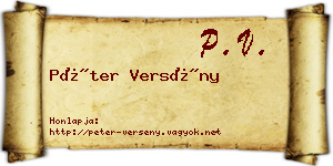 Péter Versény névjegykártya